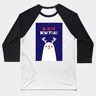 Happy New Year Reindeer Baseball T-Shirt